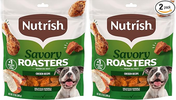Nutrish Savory Roasters Chicken Recipe Premium Dog Treats, 12 oz. Pouch (Rachael Ray) (Pack of 2)