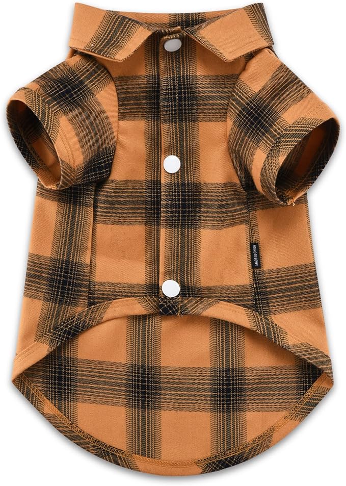 Koneseve Dog Shirt Plaid Dog Clothes for Medium Large Dogs Boy Girl Soft Pet T-Shirts Breathable Outfit Adorable Costume Grid Clothing Birthday Thanksgiving Christmas Sweater Apparel (Yellow; 7XL)