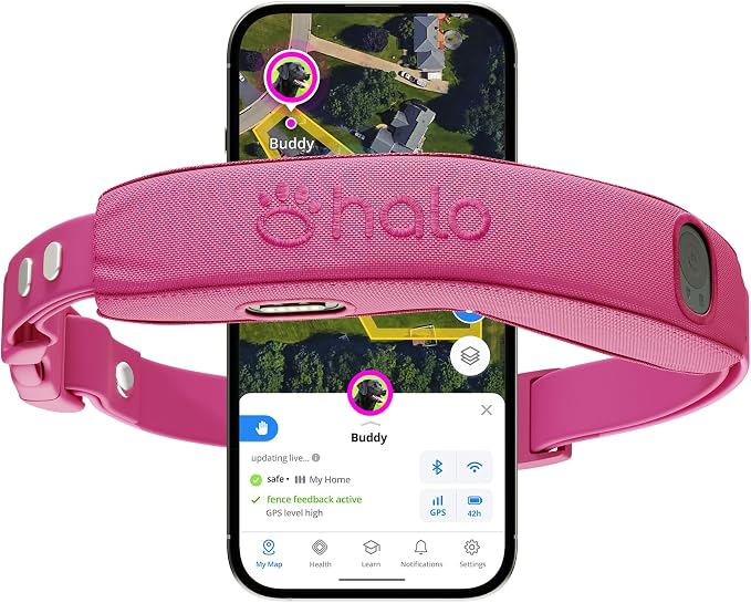 Halo Collar 5 GPS Wireless Dog Fence | Keep Your Dog Safe with Custom Boundaries, Real-Time Tracking, and Instant Alerts at Home, Away, or Off-Grid