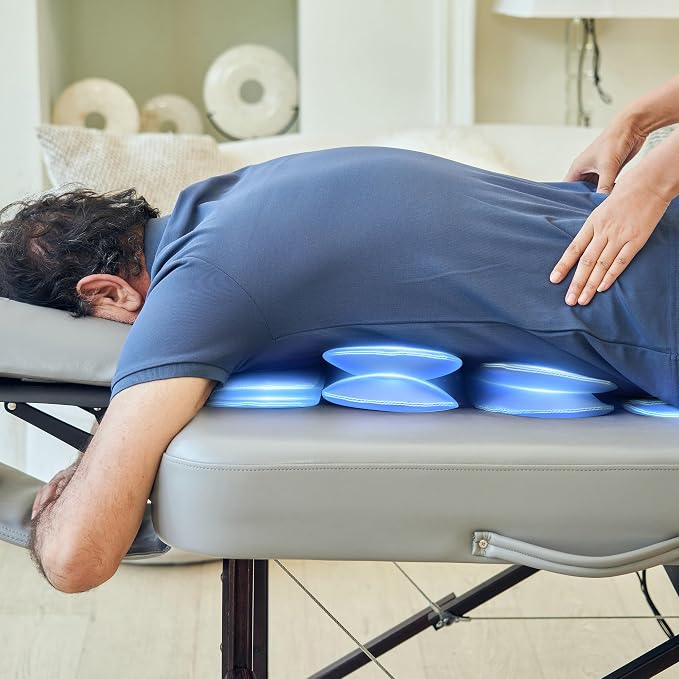 Bristol 30” Portable Massage Table Airwave Full Body Stretching with Airbags 3D Lumbar Traction for Professional & Home Use Chiropractic Bed Dove Grey