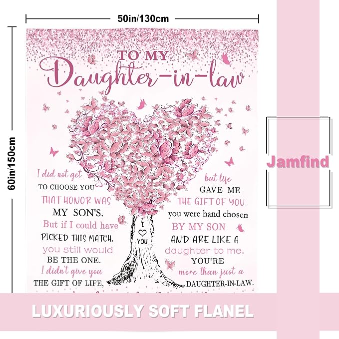Daughter in Law Gifts, Daughter in Law Birthday Gifts from Mother in Law, Best Mothers Day for Future DIL Blanket 60"x 50"