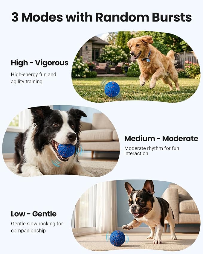 Interactive Dog Toys with Teeth-cleaning Texture, Remote Control, 3 Modes