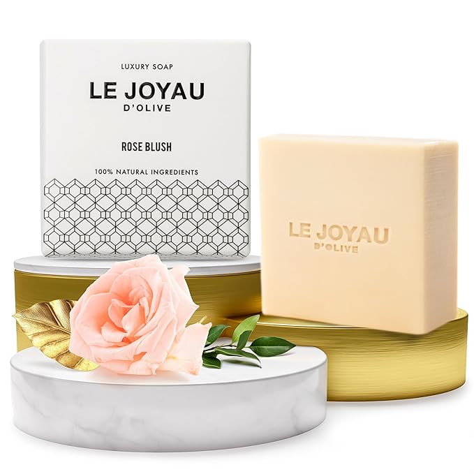 LJO Chemical-Free Soap | No Titanium Dioxide | No Artificial Perfumes | Handmade with Certified Essential Oils | Rose Blush | Luxury Soap Bar | Naturally Matured for 5 Months | Pack of 1