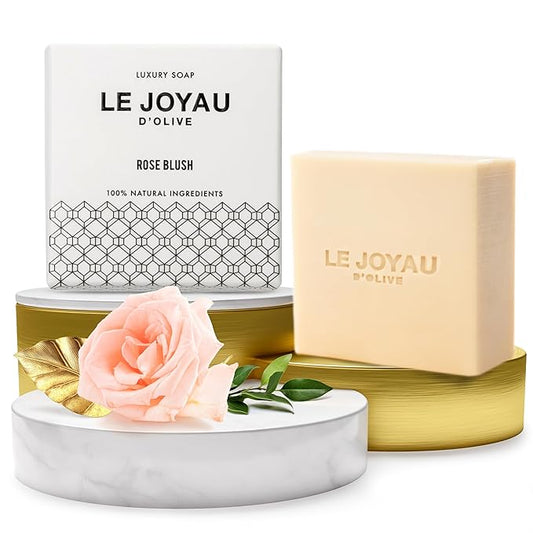 LJO Chemical-Free Soap | No Titanium Dioxide | No Artificial Perfumes | Handmade with Certified Essential Oils | Rose Blush | Luxury Soap Bar | Naturally Matured for 5 Months | Pack of 1