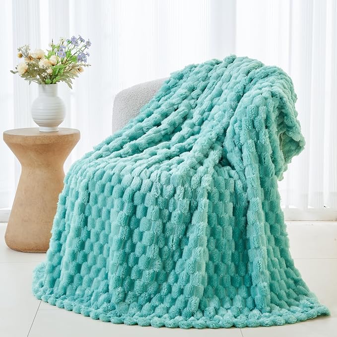 NEWCOSPLAY Fleece Clouds Cozy Throw Blanket for Couch, Sage Green, 50"x60" | Premium Silky Flannel Blanket, Soft Lightweight Fluffy Throw Blanket for Bed Sofa Decor, Gift for All Season Use