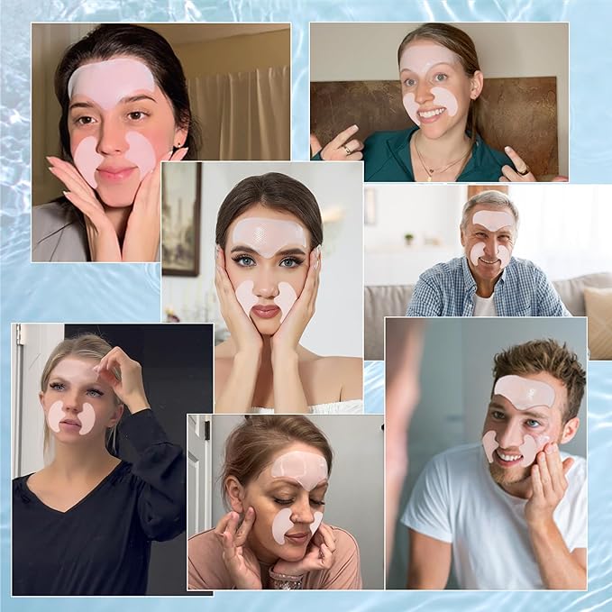 Tripsky Forehead Wrinkle Patches, Smile Line Patches, Wrinkle Patches Overnight Smoothing Facial Wrinkle Patch, Lift Lines for Women & Men (White)