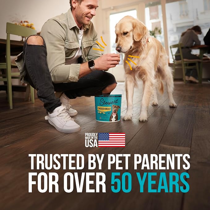Stewart Freeze Dried Dog Treats, 100% Chicken Breast, 14.8 oz Tub | Premium Quality Raw Protein, Single Ingredient, High Protein Training Treats & Food Topper, No Refrigeration, Cat Friendly