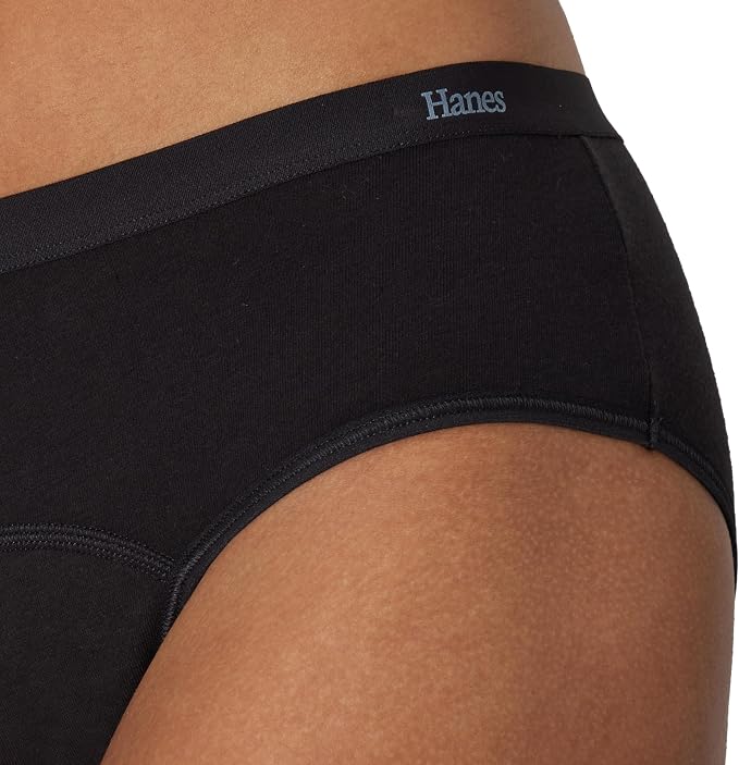Hanes Women's Comfort, Period. Underwear, Bikini Period Underwear, Super Leaks Period Underwear, 3-pack