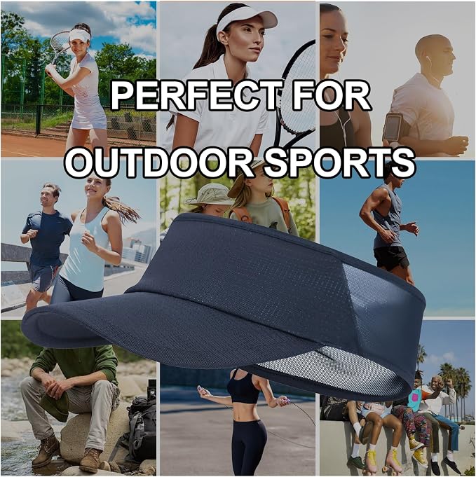 Sun Visor Hats Lightweight Stretchy for Running Tennis Golf | Portable,Mesh breathable,Quick-dry,Cooling Visor Hat,Stretch Fit,For Outdoor Sport Pickleball,Beach Volleyball
