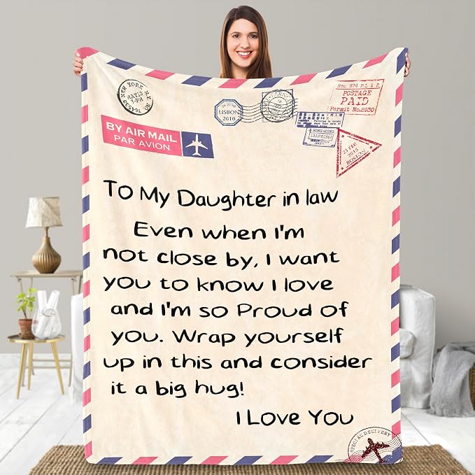 UFOORO Daughter in Law Gifts, Birthday Wedding Gifts from Mother in Law, Daughter in Law Christmas Birthday Gifts, Future Gift for Best Blanket Presents 55"x 70"