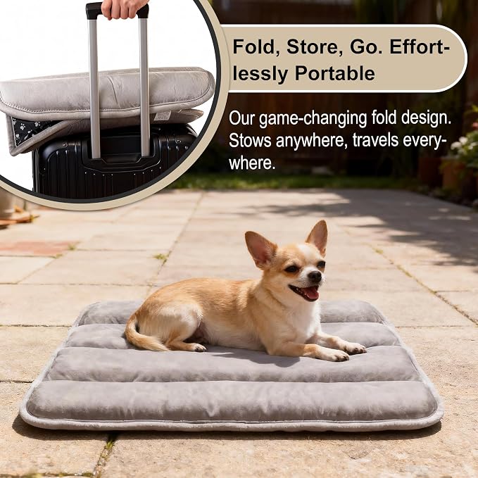 pobopobo Dog Crate Pad, Ultra Soft & Anti-Slip Kennel Mat, Secure Fit for Metal Crates & Dog Cages, Washable Cozy Bed for Small Medium Large Dogs Light Brown, S(23"*14"*1.5")