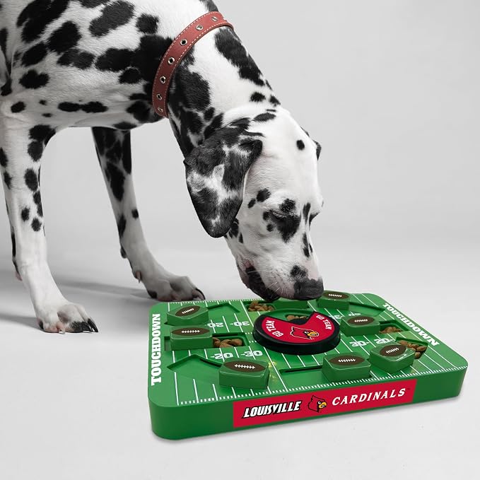 Pets First NCAA Louisville Large Puzzle Toy - Interactive Dog Treat & Slow Feeding Toy