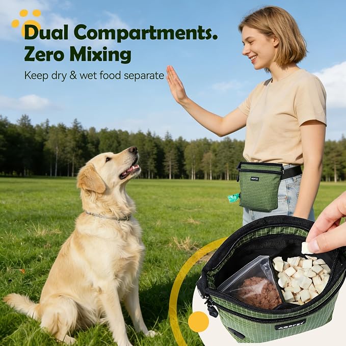 AGPTEK Dog Training Treat Pouch, Magnetic Dog Walking Pouch