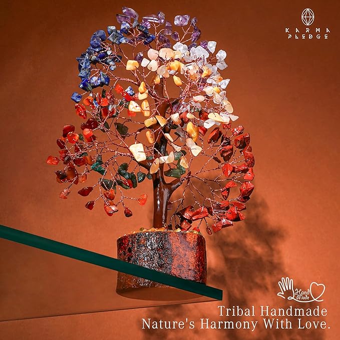 7 Chakra Tree of Life for Manifestation Unique Birthday Gifts for Women, Men, Friends, Handmade Home Decor Healing Crystal Tree for Money, Good Luck, Anniversary Gifts for Her, Mom & Dad