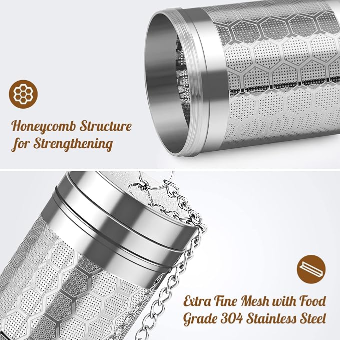 Tea Infusers for Loose Tea (1 Pack), 18/8 Stainless Steel Tea Strainer, Extra Fine Mesh Tea Diffuser for Brewing Tea, Spices & Seasoning