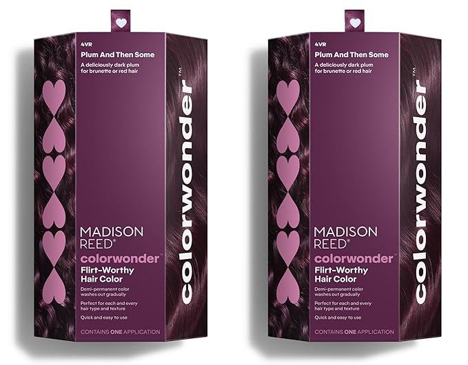 Madison Reed colorwonder Demi-Permanent Hair Color, Effortless At-Home Hair Dye, Ammonia-Free, Cruelty-Free, Plum And Then Some (4VR Darkest Plum), Pack of 2