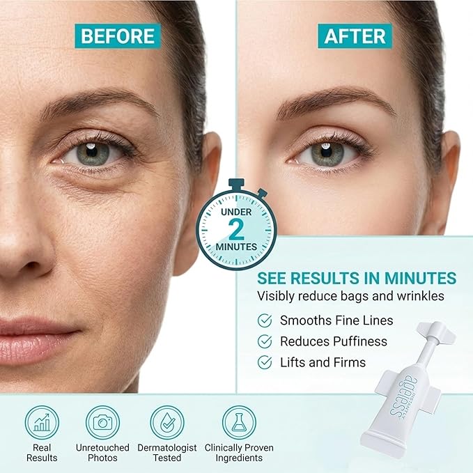 Instantly Ageless - Instant Face Lift Cream - Skin Care Anti Aging Face Cream - Wrinkle Tightener - Eye Cream For Puffiness and Bags Under Eyes - Facelift 15 Vials