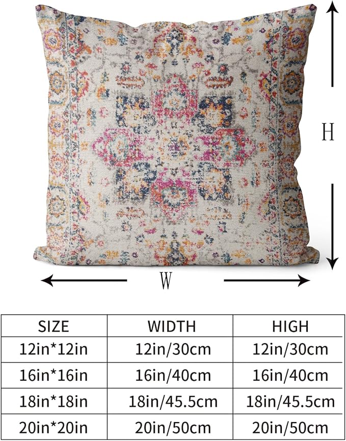 Snycler Boho Throw Pillow Covers 16x16 inch Set of 2 Burnt Yellow Terracotta Rust Colored Throw Pillows Double Sided Boho Home Soft Decor for Bedroom Living Room Couch & Sofa (No Inserts)