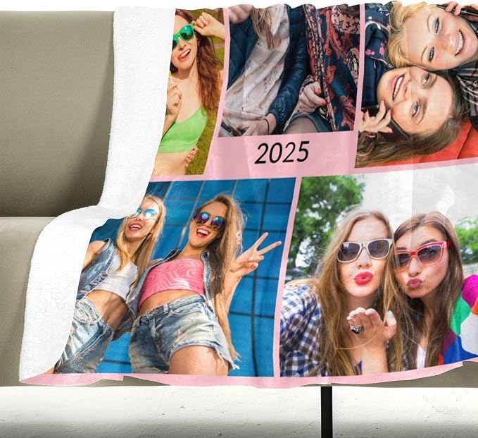 inkArts Custom Blanket with Photo, Customized Blanket, Personalized Photo Blankets, Custom Picture Blankets, Personalized Birthday Gifts for Women