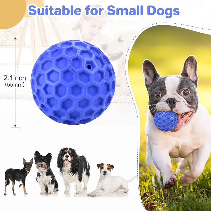 DISSKNIC Tough Squeaky Dog Balls Puppy Toys, Interactive Dog Toys for Small Dogs, Puppy Chew Toys for Teething and Relax, Dog Chew Toy Small Balls Dog Toys for Small Breed, Outdoor Dog Toys for Dogs