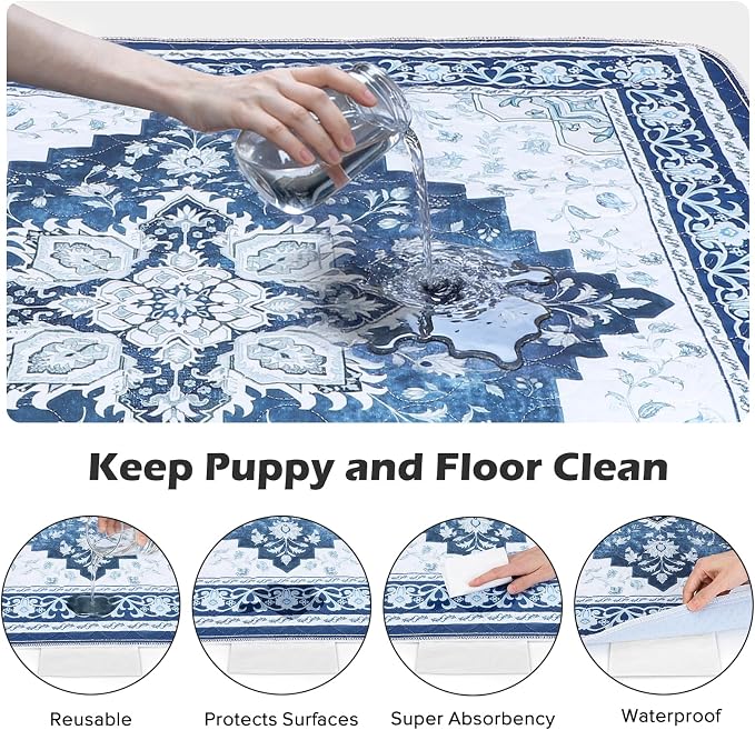 2PACK Washable Pee Pads for Dogs, Reusable Dog Pads Upgrade Non-Slip Dog Pee Pads Heavy Absorbency Puppy Pee Pads Quick Dry Whelping Pads/Waterproof Puppy Training Pad