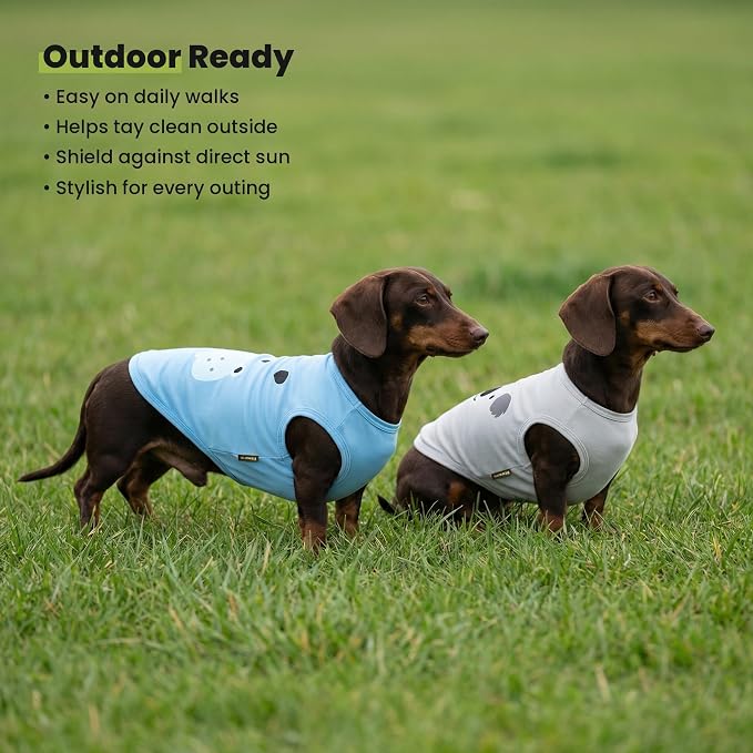Fitwarm 3 Pack Hippo Sheep Koala Dog Shirt, Summer Clothes for Small Dogs Boy Girls, Funny Pet Outfit, Black, White, Gray, Blue, Medium