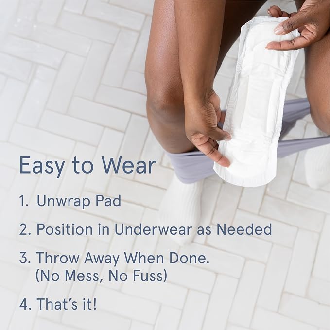 LOLA 100% Organic Cotton Postpartum Pads - 20 Count, Ultra Absorbent and Extra Long Pads, Overnight and Full Coverage, Adult Incontinence Pad for Women, Postpartum Essentials Phase 2