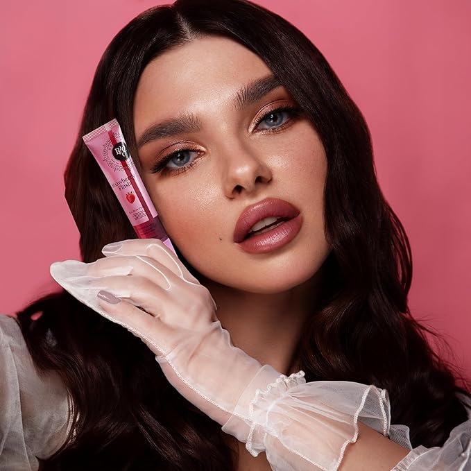 Rosee Lip Gloss Vegan & Cruelty Free Treatment, Professional Make up, Long Lasting Glossy with Shea Butter, Moisturize, Protect & Smooth, High Shine, Non-Sticky (g. Strawberry Flush, 0.5)