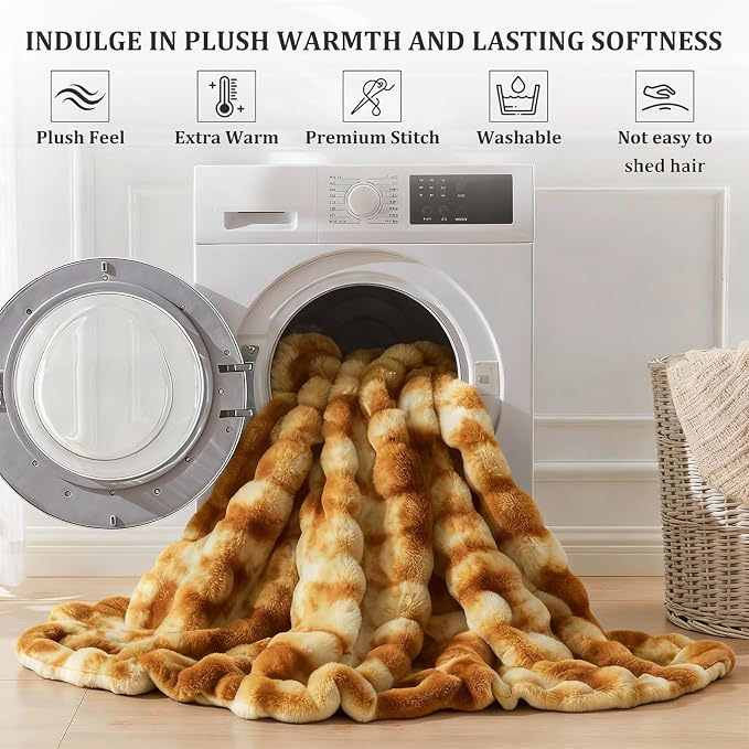 Faux Fur Twin Blanket for Couch, 1000 GSM Cozy Fuzzy Fluffy Soft Plush Thick Bubble Sherpa Blanket for Sofa Bedroom Living Room, Mothers Day Birthday Gifts for Women Home Decor