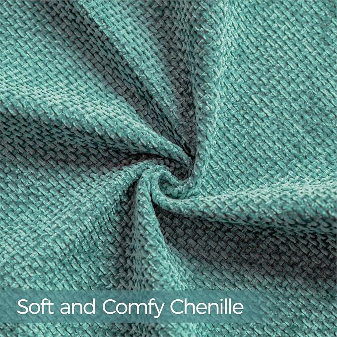 a moment Teal Chenille Throw Pillow Covers 12x20 Inch Pack of 2 Modern Decorative Throw Pillow Covers Farmhouse Cross Covers Home Decor for Sofa Bedroom Living Room