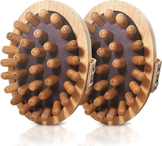 Meridian Pressure Brush, Wood Therapy Massage Tools, Wood Therapy Massage Tools for Belly Fat, Meridian Trigger Point Massager Wooden Massage Brush for Body Shaping, Muscle Pain Relief (2PCS)