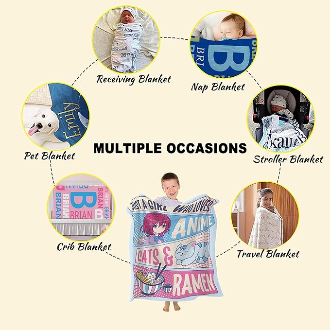 Just A Girl Anime Blanket Gifts for Girls - Kawaii Anime Decor Flannel Blanket, Luxurious Warm and Cozy, L 60X80 Inch, Most People's Choice