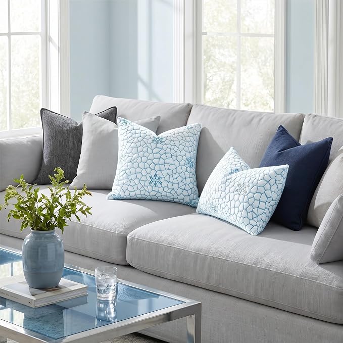 Artscope 22x22 Cooling Throw Pillow Inserts - Synthetic Down Alternative Pillow Forms, Ultra Soft Fluffy Cushion Inserts with Cooling Cover for Decorative Pillows on Couch Sofa & Bed