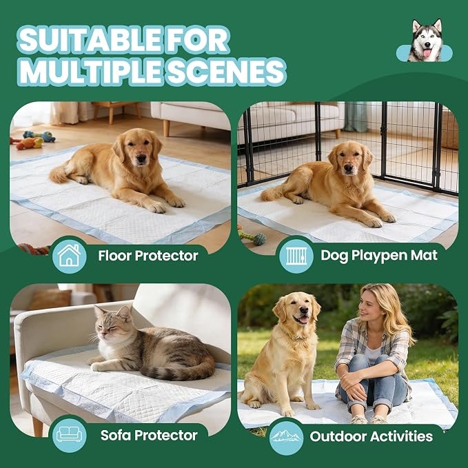 IMMCUTE 100 Pack Dog Pee Pads, 30"x36" Great Value Puppy Pads XL, Pee Pads for Dogs Extra Large, Wee Wee Pads for Potty Training, Disposable Doggie Pads Super Absorbent & Leak-Proof