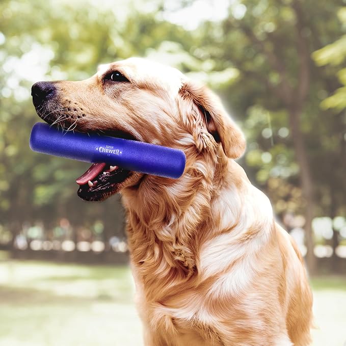 SuperChewer Tough Chew Stick Fetch Toy | Lifetime Replacement | Strong Natural Rubber | Smear Treats Inside To Excite Dogs | Ultra Durable Chewing Toy for Aggressive Chewers | For All Breeds