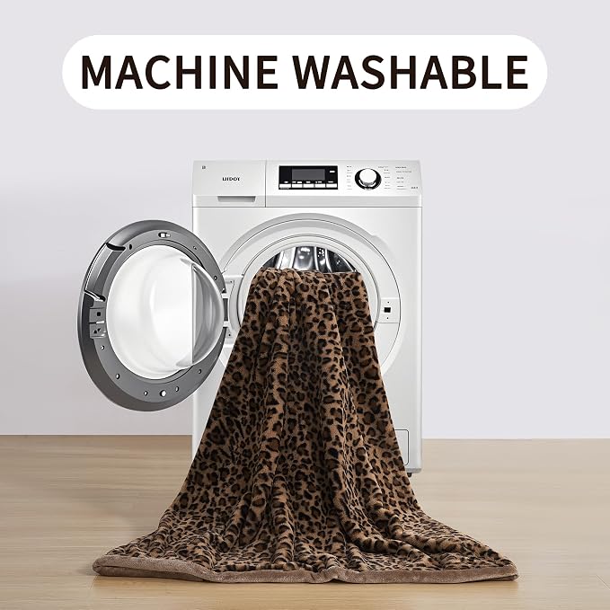 Luxury Leopard Print Faux Fur Cheetah Throw Blanket Reversible Soft Thick | Rabbit Fur Flannel Fleece Warm Fuzzy Plush Blankets for Couch Bed Sofa Cozy Gift for Women Throw 50x60 inches