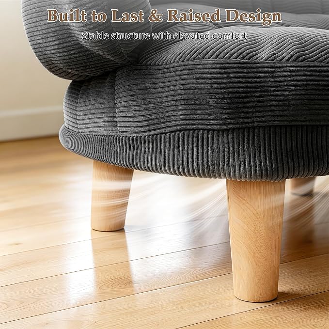 Gray Cat Sofa Bed, Furniture Style Pet Couch with Pine Wood Legs | Removable Cotton Velvet Cover, Cozy Cushion Design, Stylish Home Décor Pet Furniture for Cats and Small Dogs