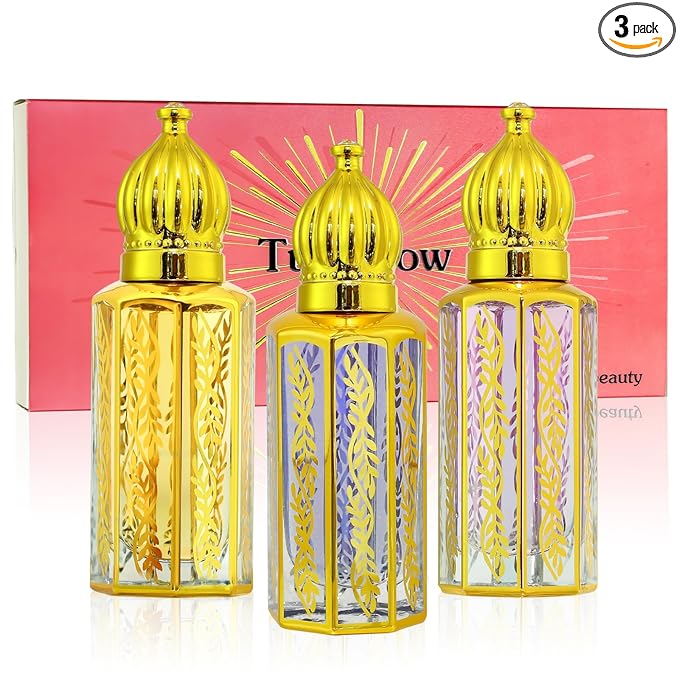 3 Pack Arabic Perfume for Women, Arab Arabic Perfume Oil Roll On Floral & Sandalwood Eau de Parfum, Enhanced Unique Scents, 0.4 fl. oz