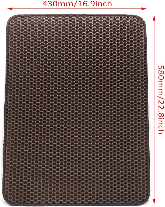 HTTMT- (23x17 inch) Pet Supplies Cats Litter & Housebreaking 58X43 Brown Cat litter Mat Double Layer Pad Trapper Folding Pad EVA Foam Rubber