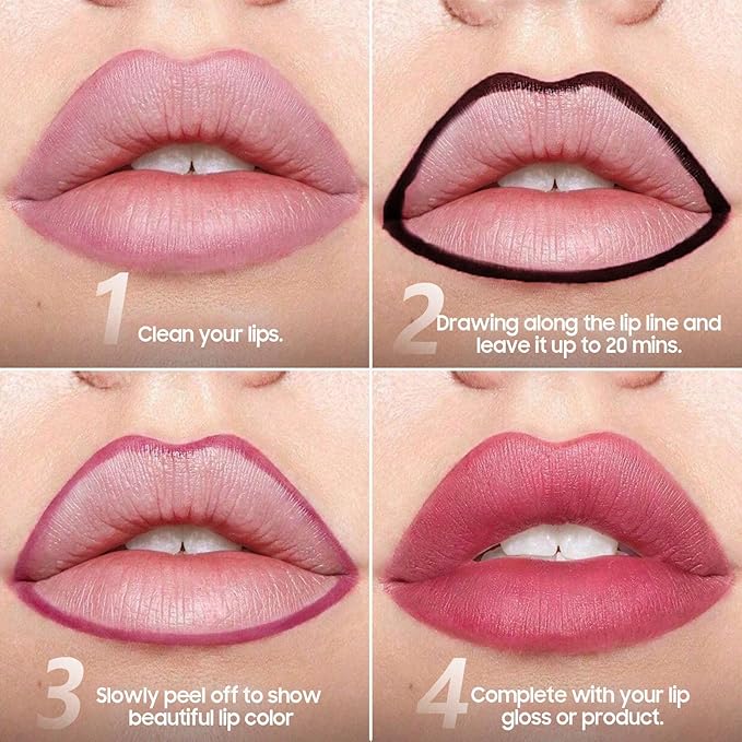 Lip Stain Peel Off - Waterproof Lip Liner, Long Lasting Transfer Proof & Smudge-Proof Lip Liner Stain Moisturizing Easy to Use Natural Lip Color (Nude)