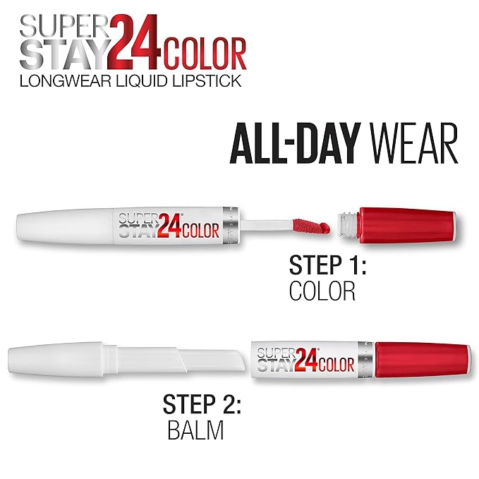 Maybelline Super Stay 24, 2-Step Liquid Lipstick Makeup, Long Lasting Highly Pigmented Color with Moisturizing Balm, Constant Cocoa, Brown, 1 Count