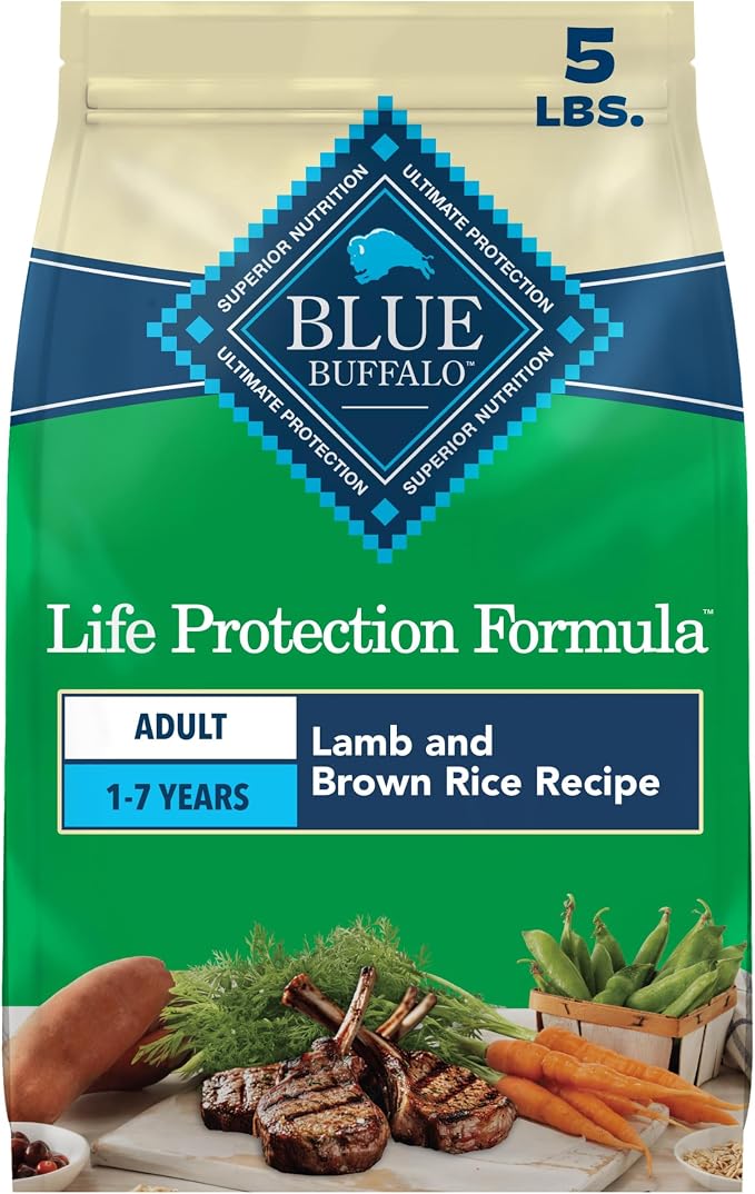 Blue Buffalo Life Protection Formula Lamb Adult Dry Dog Food, 5 lb | Real Lamb #1 Ingredient, Supports Immunity with Antioxidant-Rich LifeSource Bits, Promotes Healthy Muscle Development