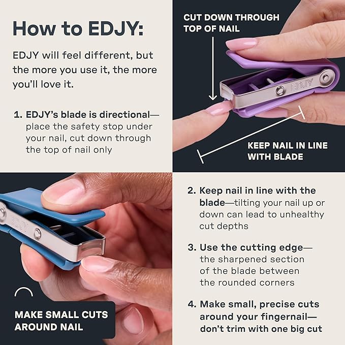 EDJY Fingernail Cutter - Precision Stainless Steel Nail Cutter for Fingernails | Sharp Blade, Ergonomic Design, Durable & Rust-Resistant | Ideal for Men and Women | Multi Color | 4-Pack