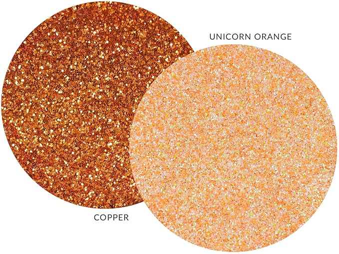 MARBLERS Twinkle Face & Body Glitter Duo [Unicorn Orange & Copper] 0.36oz (10g) | Non-Toxic | Cruelty-Free | Eyeshadow, Nail Polish, Nail Art | Festival, Rave & Party Makeup | Nail Art | Gel Nail