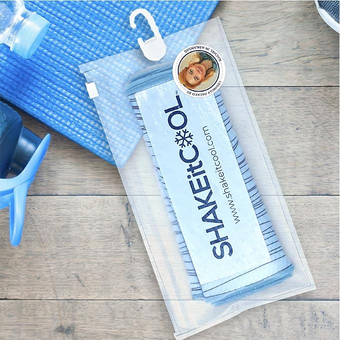 SHAKEitCOOL Original Cooling Towel – Be Cool in Style - Heat Relief, Soft, Lightweight, Sun Protection, Easy Clean - Perfect for Biking, Running, Yoga, Gym, Gardening - Pink
