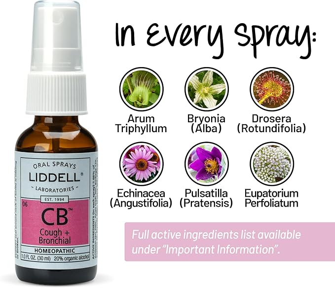 Liddell Homeopathic Cough and Bronchial Spray, 1 Ounce