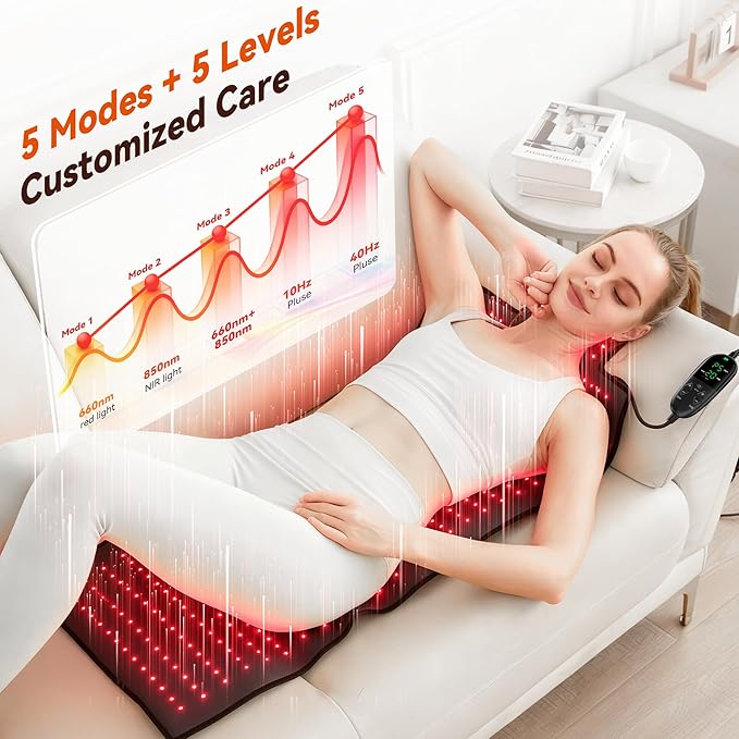 Extra Large Red Light Therapy Mat, High-Density LEDs Full Body Red Light Therapy, 660nm & 850nm Dual Wavelengths, Foldable Red Light Therapy Blanket with Timer, 40" x 16.5"