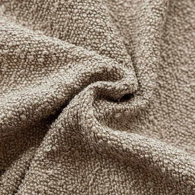 Foindtower Pack of 2 Textured Boucle Throw Pillow Covers Accent Solid Decorative Lumbar Pillow Cases Soft Couch Cushion Case for Chair Sofa Bedroom Living Room Home Decor 12x20 Inch Light Khaki Tan