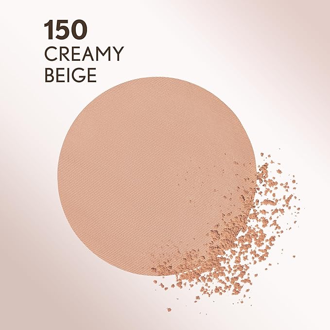 Covergirl Clean Invisible Pressed Powder, Lightweight, Breathable, Vegan Formula, Creamy Beige 150, 0.38oz (Pack of 2)