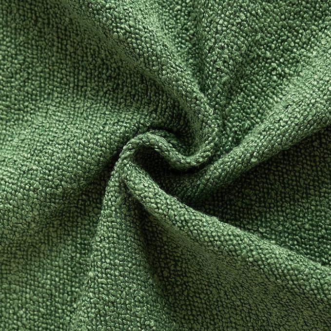Foindtower Set of 2, Decorative Textured Boucle Throw Pillow Covers Accent Solid Pillow Cases Neutral Soft Cozy Couch Cushion Case for Chair Sofa Bedroom Living Room Home Decor 26x26 Inch Forest Green